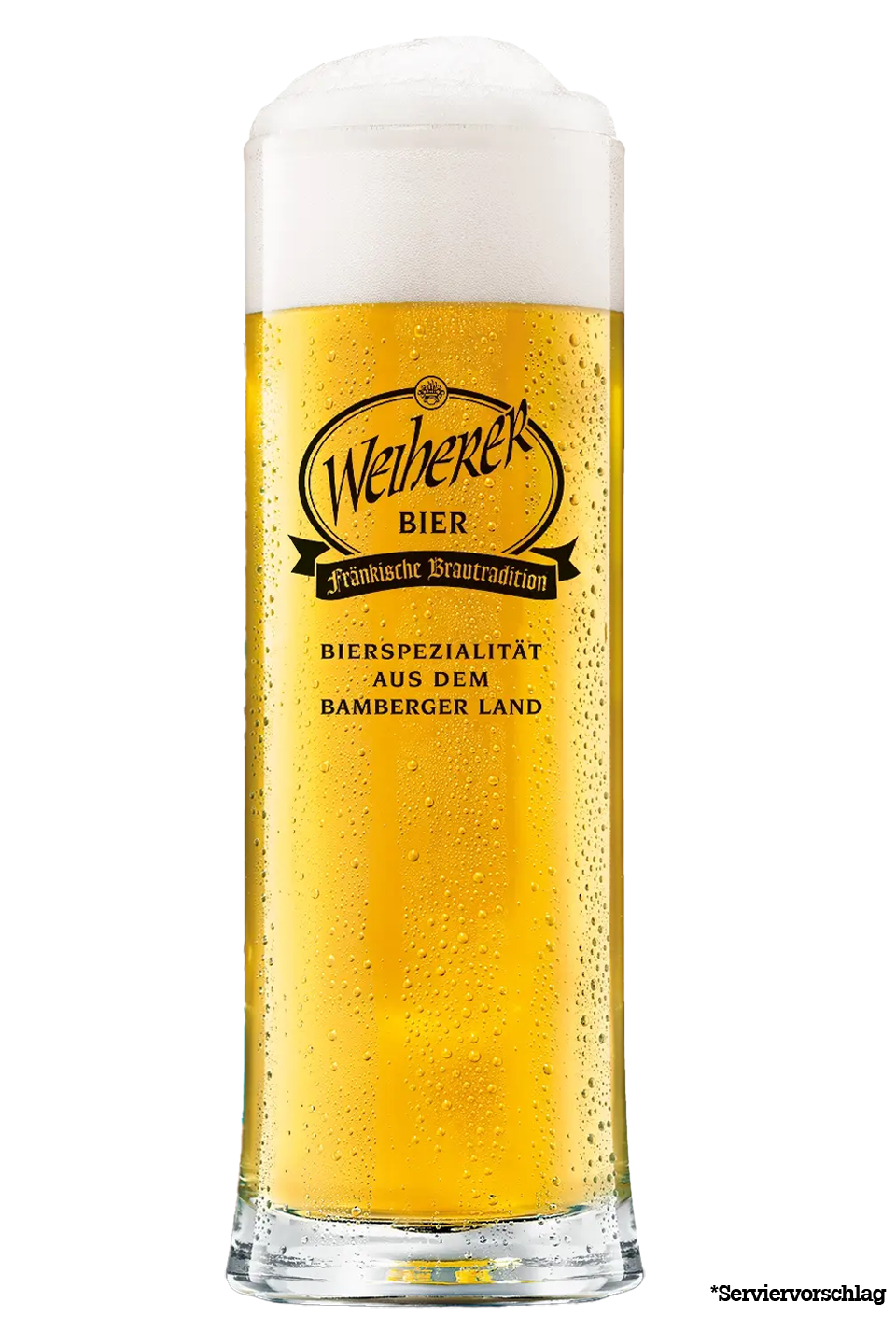 Glaskrug hoch Weiherer Bier 0,5 l